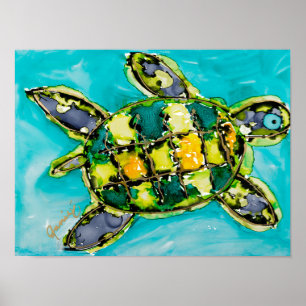 Wise Turtle Print Lovitude Poster