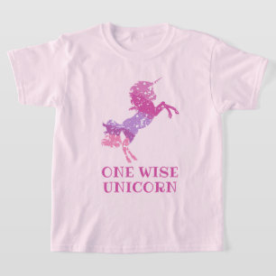 Wise Unicorn Pink Krawatte Girls T - Shirt