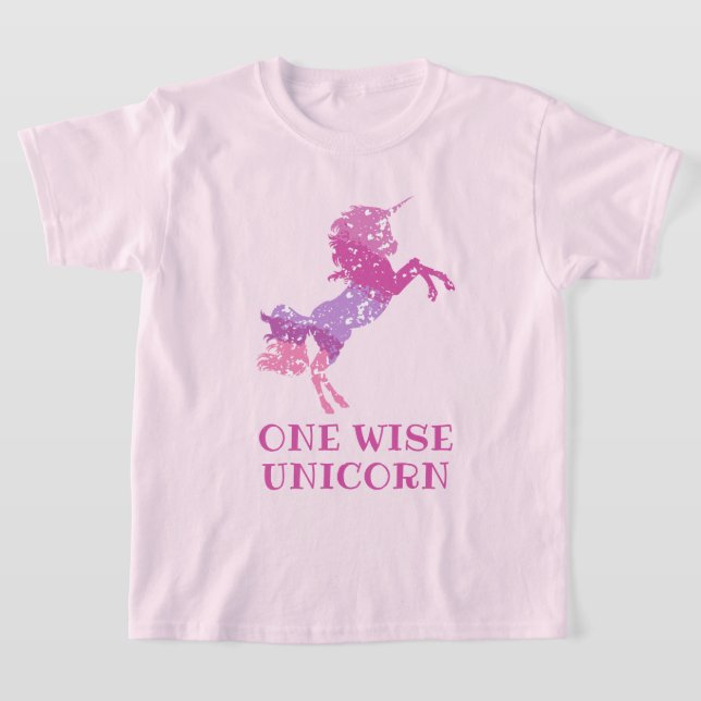 Wise Unicorn Pink Krawatte Girls T - Shirt (Ablage )