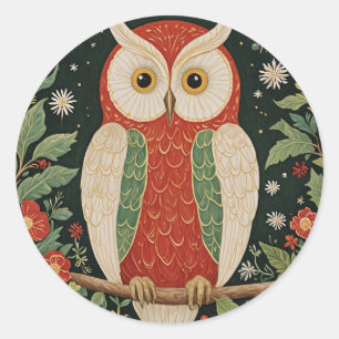 Wise Winter Watcher Runder Aufkleber