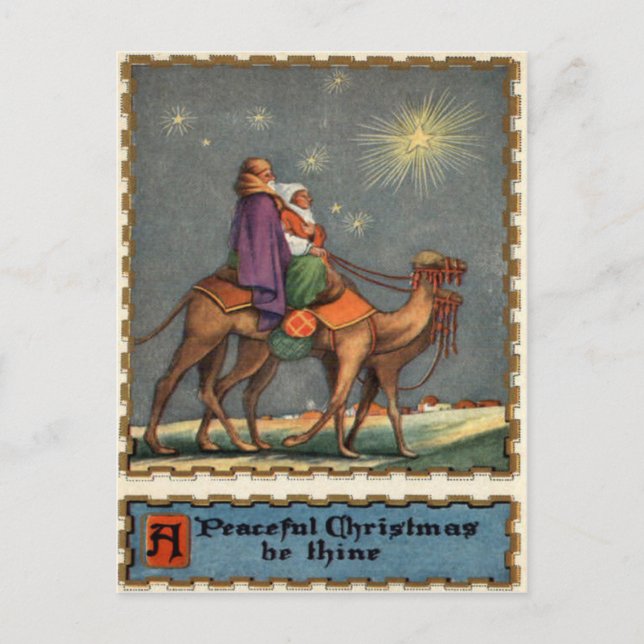 Wisemen nach Stern auf Jesus Postkarte (Vorderseite)