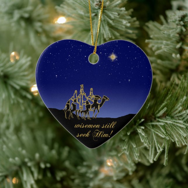 Wisemen suchen ihn noch Weihnachtsverzierung Keramik Ornament (Baum)