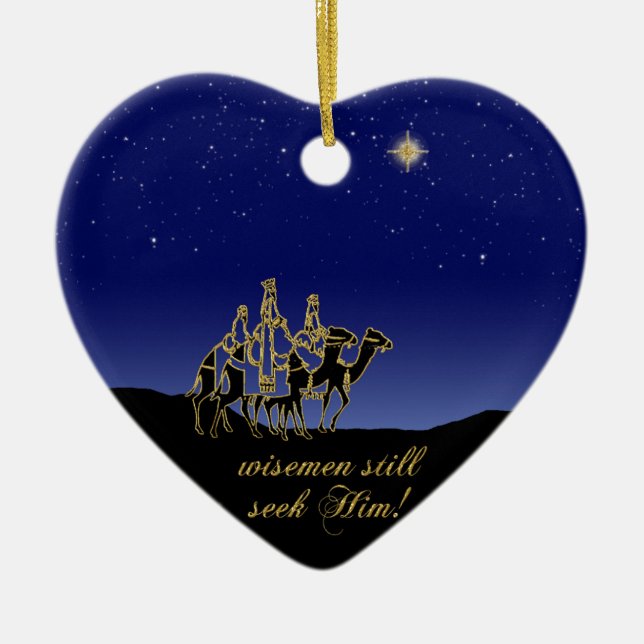 Wisemen suchen ihn noch Weihnachtsverzierung Keramik Ornament (Vorne)