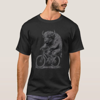 Wisent Fahrrad fahren lustige Radfahrer Tier Fahrr T-Shirt