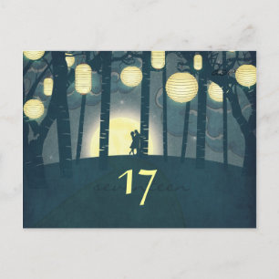 Wish Lanterns Dream Forest - Tischnummer Card