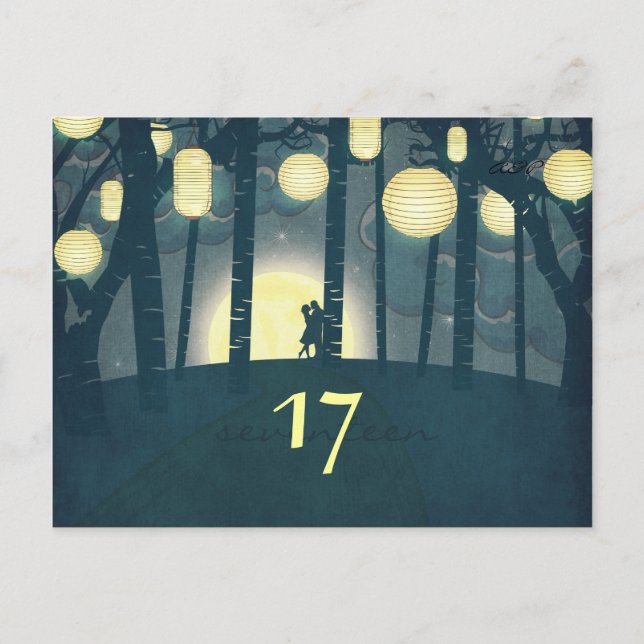 Wish Lanterns Dream Forest - Tischnummer Card (Vorderseite)