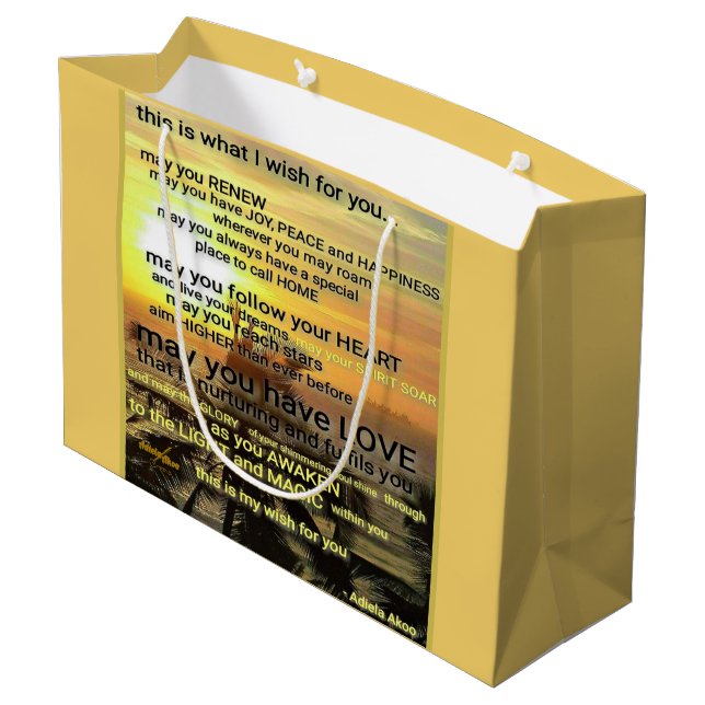 Wish Large Gift Bag von Adiela Akoo Große Geschenktüte (Rückseite Schrägansicht)
