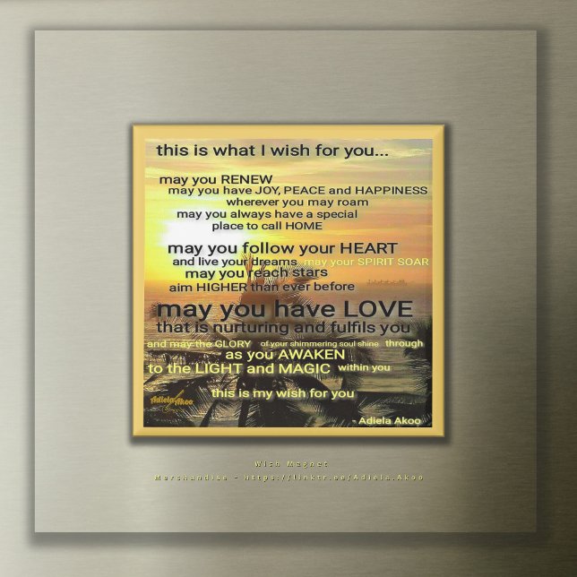 WISH Magnet von Poet Adiela Akoo (Wish Magnet by Poet Adiela Akoo. A perfect party favor. SHOP my store for more fab magnets & gifts!)