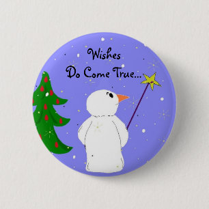 Wish Maker Snowman Button
