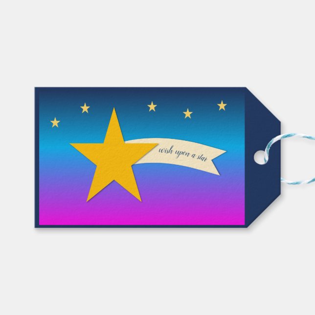 "Wish on a star" Geschenkanhänger (Vorderseite (Horizontal))