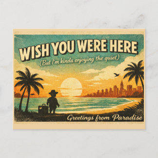 Wish You Were Here – Retro Paradise Postcard Postkarte