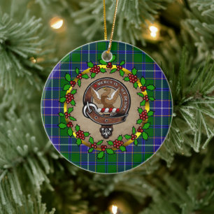 Wishart Clan Abzeichen & Tartan Personalisierte We Keramik Ornament