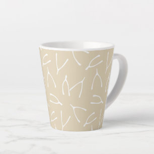 Wishbone Muster Beige weiße große Träume Milchtasse