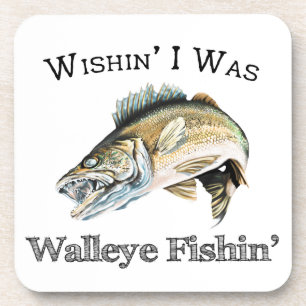 Wishin Ich war Walleye Fishin Getränkeuntersetzer