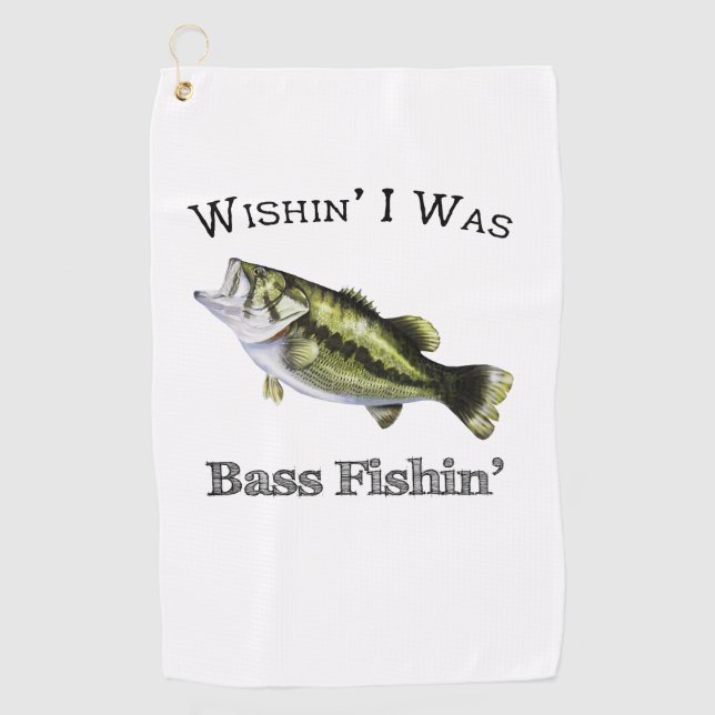 Wishin war ich Bass Fishing Handtuch (Vorderseite)