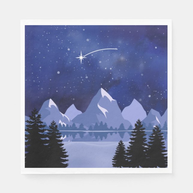 Wishing Star Night Sky Serviette (Vorderseite)