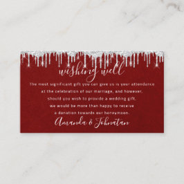 Wishing Well For Wedding Invitation Red Wine Visitenkarte