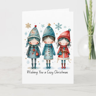 Wishing You a Cozy Christmas Folded Greeting Card Karte