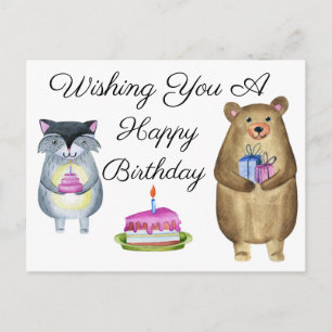 Wishing You A Happy Birthday Postkarte