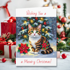 Wishing You a Meow-y Christmas | Festive  Feiertagskarte