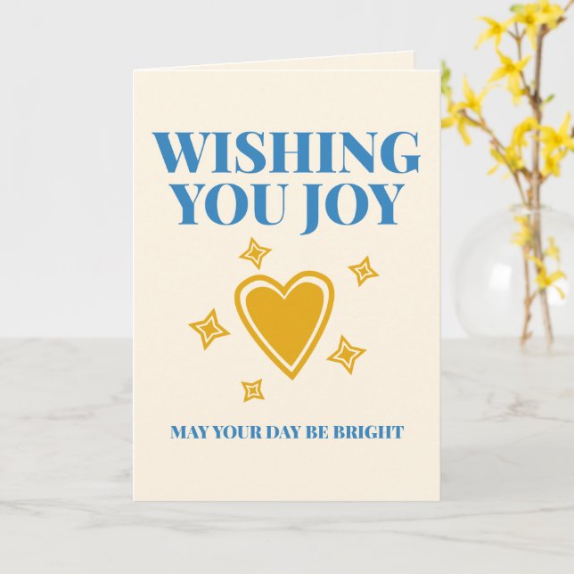 Wishing You Joy Versatile Custom Typography Karte (Gelbe Blume)