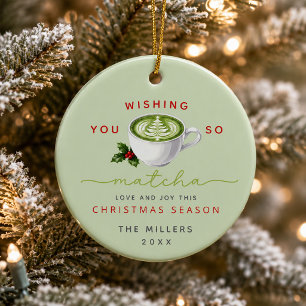 Wishing You Matcha Love Foto Weihnachten Keramik Ornament