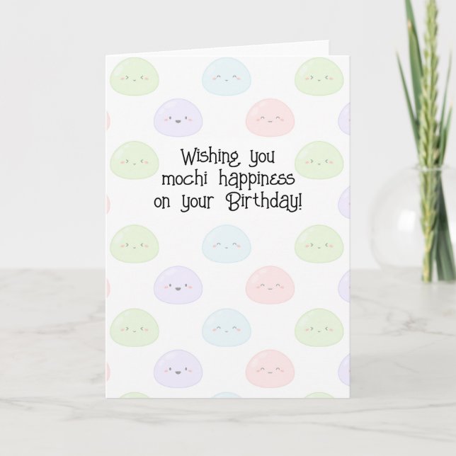 Wishing you mochi happiness Birthday Card Karte (Vorderseite)