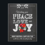 Wishing you peace love and Joy Feiertagspostkarte<br><div class="desc">Wishing you peace love and Joy</div>