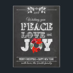 Wishing you peace love and Joy Feiertagspostkarte<br><div class="desc">Wishing you peace love and Joy</div>