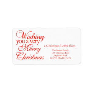 Wishing you very merry Christmas! Adressaufkleber