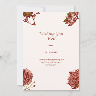 Wishing You Well Florale Hochzeit Dankeskarte