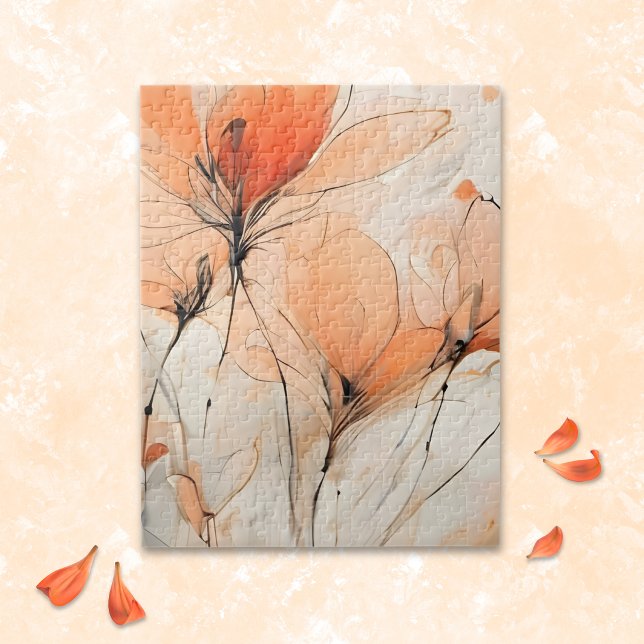 Wispy Abstract Ink Contemporary Floral Puzzle (Von Creator hochgeladen)