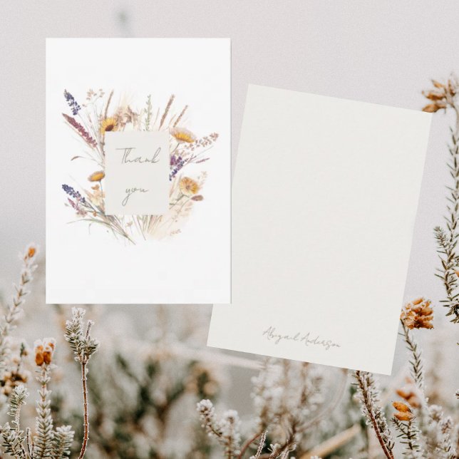 Wispy Botanical Baby Dusche Vielen Dank Dankeskarte (Von Creator hochgeladen)