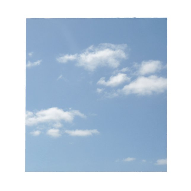 Wispy Clouds Powder Blue Sky Notizblock (Vorderseite)