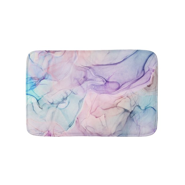 Wispy Ethereal Pastel Watercolor Inky Fantasy Glam Badematte (Vorderseite)