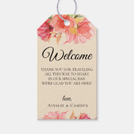Wispy Floral Champagne Wedding Welcome Bag Geschenkanhänger