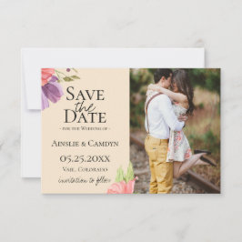 Wispy Floral Foto Save the Date Ankündigung