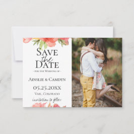 Wispy Floral Foto Save the Date Ankündigung
