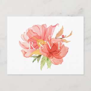 Wispy Floral Wedding RSVP Song Request Einladungspostkarte