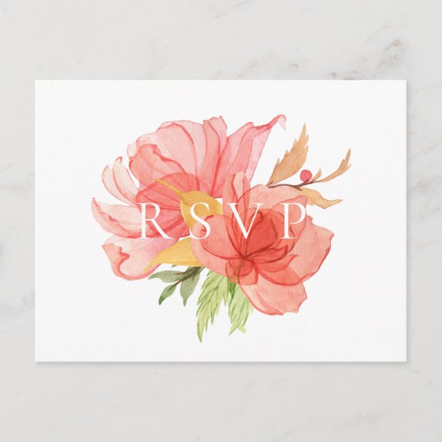 Wispy Floral Wedding RSVP Song Request Einladungspostkarte (Vorderseite)