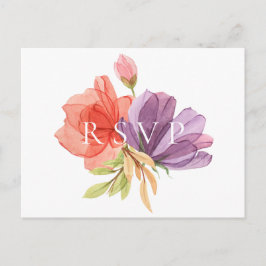 Wispy Floral Wedding RSVP Song Request Einladungspostkarte