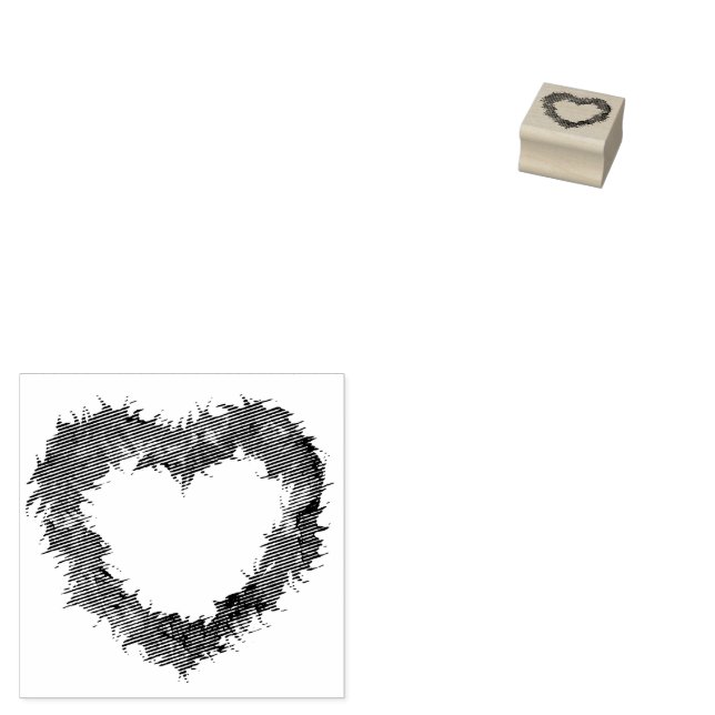 Wispy Heart Rubber Briefmarke Gummistempel (Stempel)