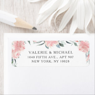 Wispy Pink Floral Wasserfarbe Grenze