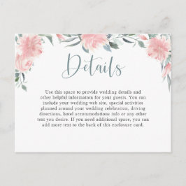 Wispy Pink Watercolor Blumenzwiebeldetails Postkarte