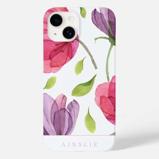 Wispy Violet Floral Pattern Case-Mate iPhone Hülle (Rückseite)