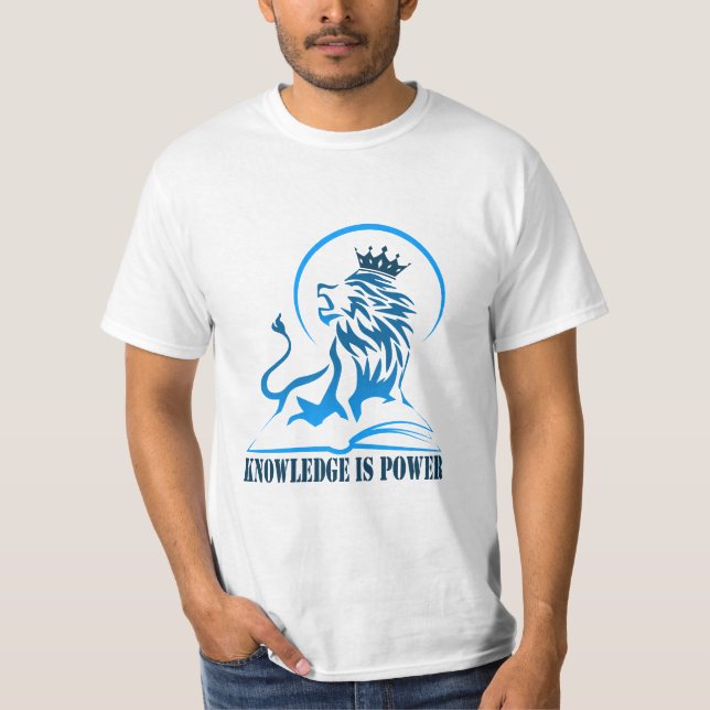 Wissen ist Power - blau-04-22 T-Shirt (Vorderseite)