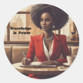 Wissen ist Power Erreich Runder Aufkleber
