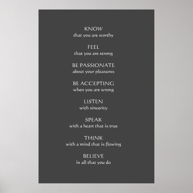 "Wissen Sie, dass Sie würdig sind" Poster (Vorne)