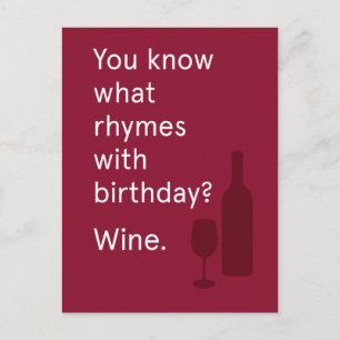 Wissen Sie was Rhymes W/Birthday? Wein Postkarte