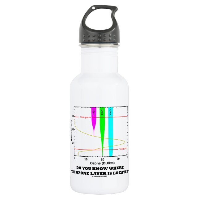 Wissen Sie, wo die Ozonschicht lokalisiert wird? Edelstahlflasche (Vorderseite)